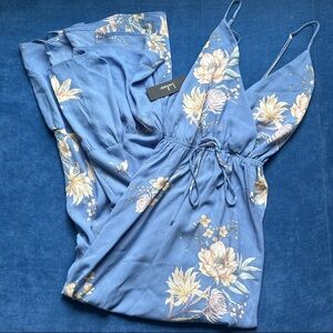 NWT Lulu's Blue Floral Maxi Dress